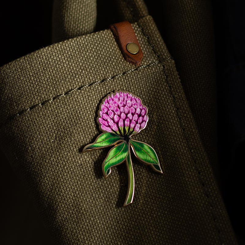 Red Clover Floral Enamel Pin | Vermont State Flower