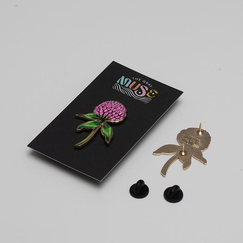 Red Clover Floral Enamel Pin | Vermont State Flower