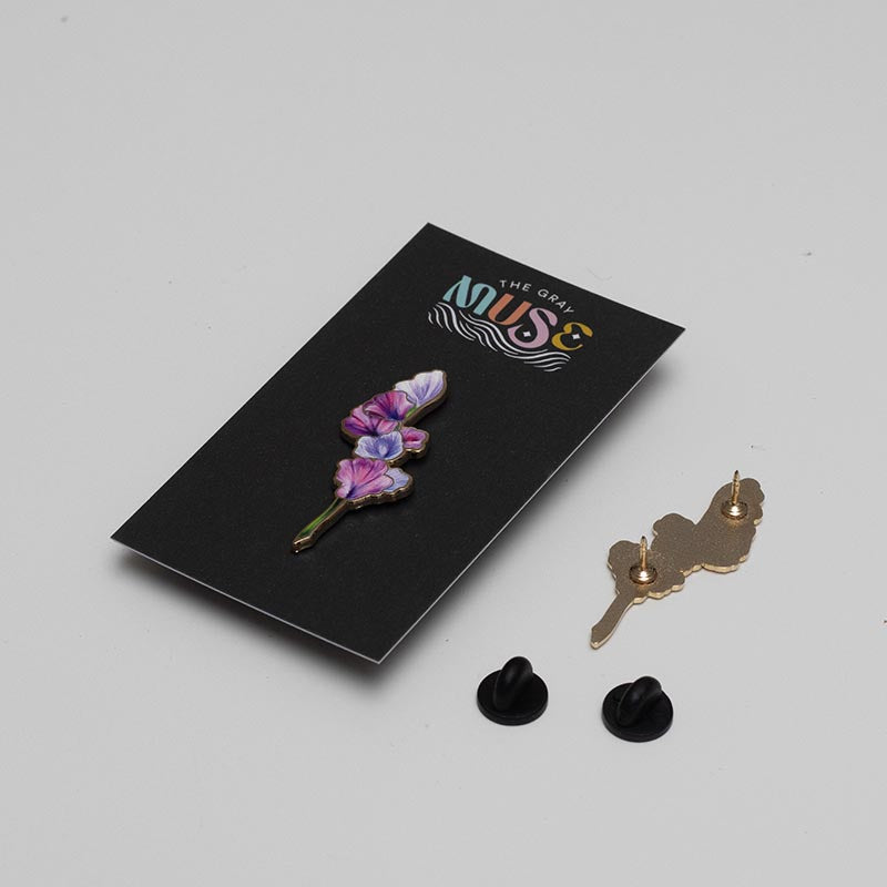 Sweet Pea v3 Floral Enamel Pin | April Birth Month Flower