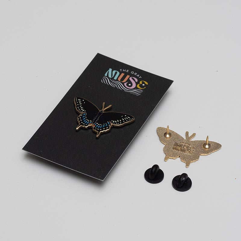Black Swallowtail Butterfly Enamel Pin | Oklahoma and New Jersey State Insect