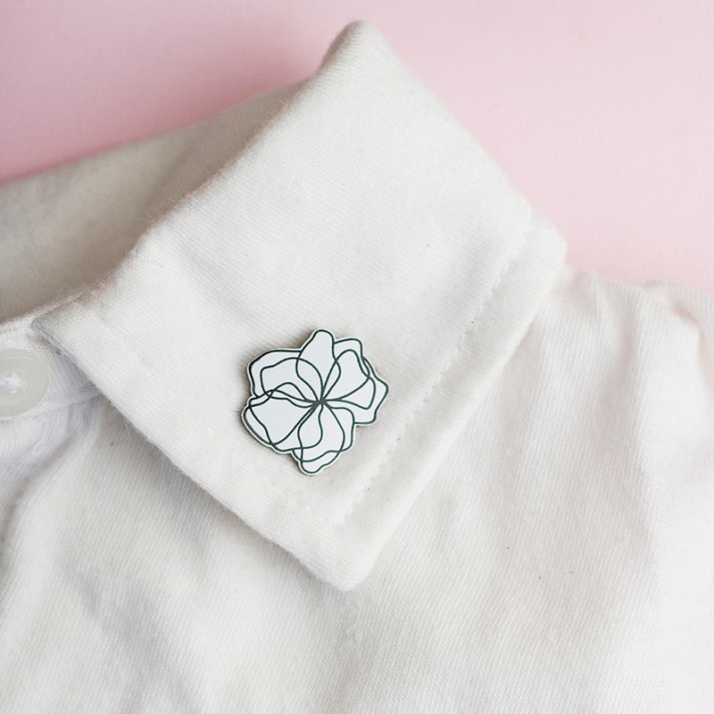 RETIRING One Line Art Flower Mini Enamel Pin