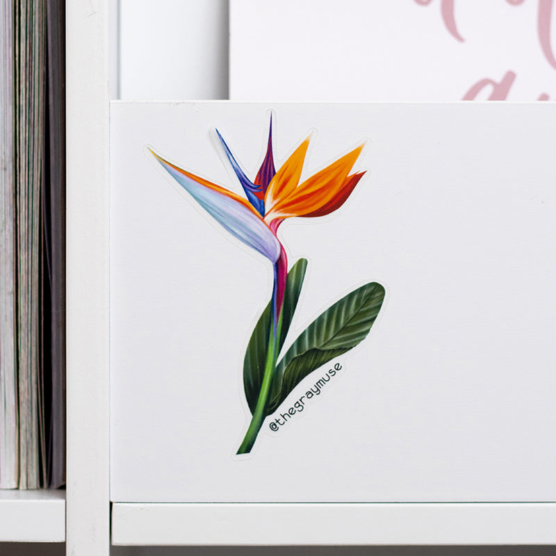 Bird of Paradise Floral Matte Sticker | Official Flower of Los Angeles
