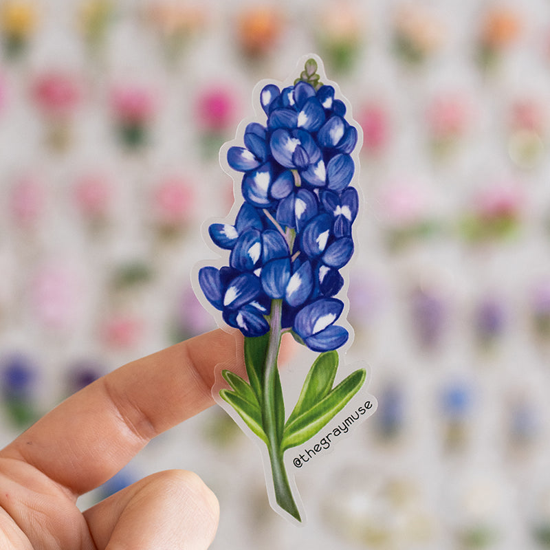 Bluebonnet Floral Matte Sticker | Texas State Flower