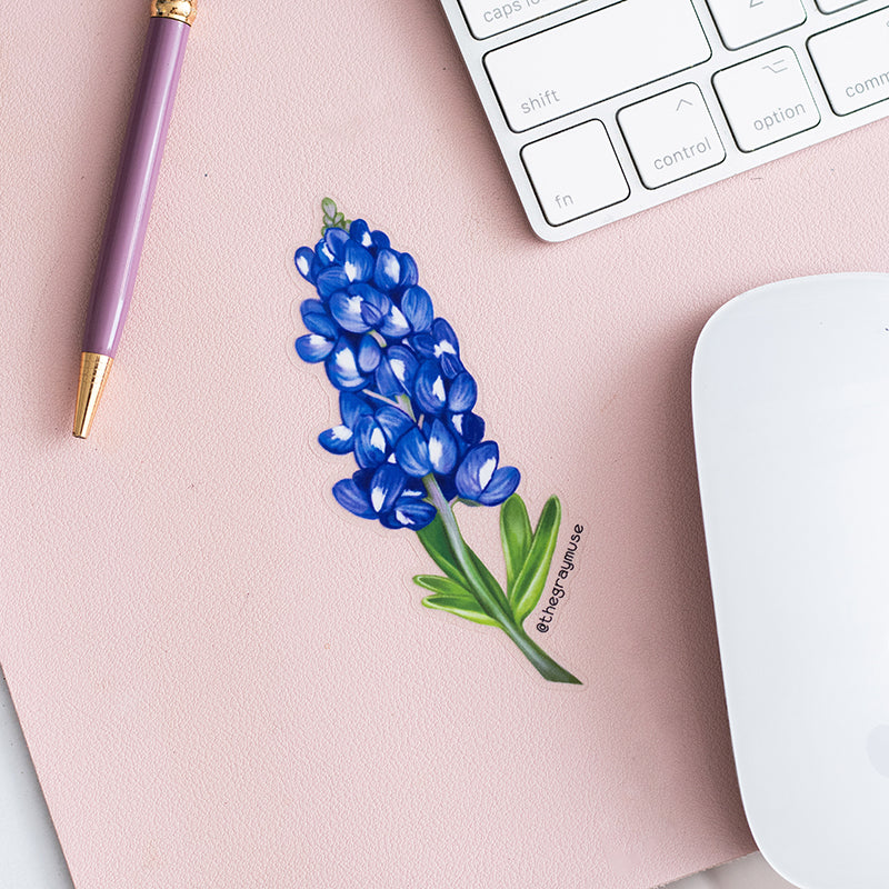 Bluebonnet Floral Matte Sticker | Texas State Flower