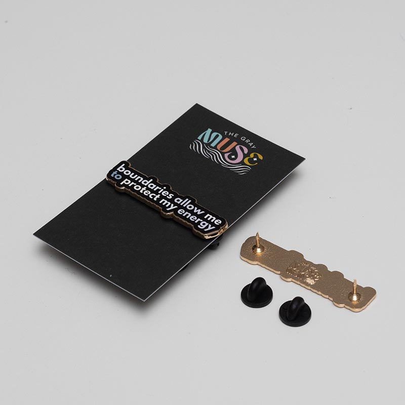 Boundaries Allow Me to Protect My Energy Text Enamel Pin