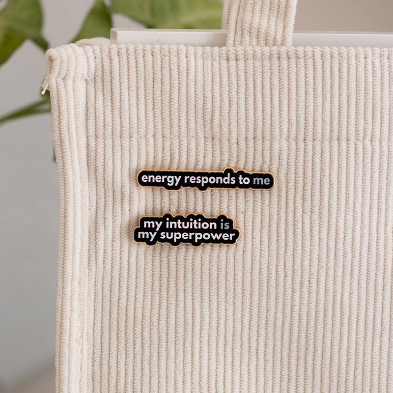 Energy Responds to Me Text Enamel Pin