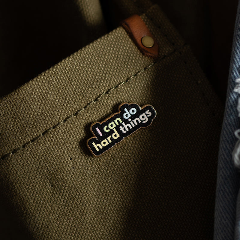 I Can Do Hard Things Text Enamel Pin