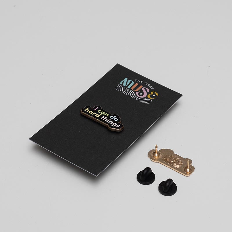 I Can Do Hard Things Text Enamel Pin