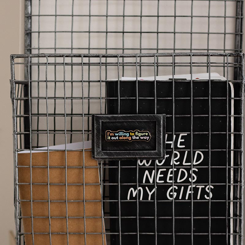 RETIRING I'm Willing to Figure It Out Text Enamel Pin