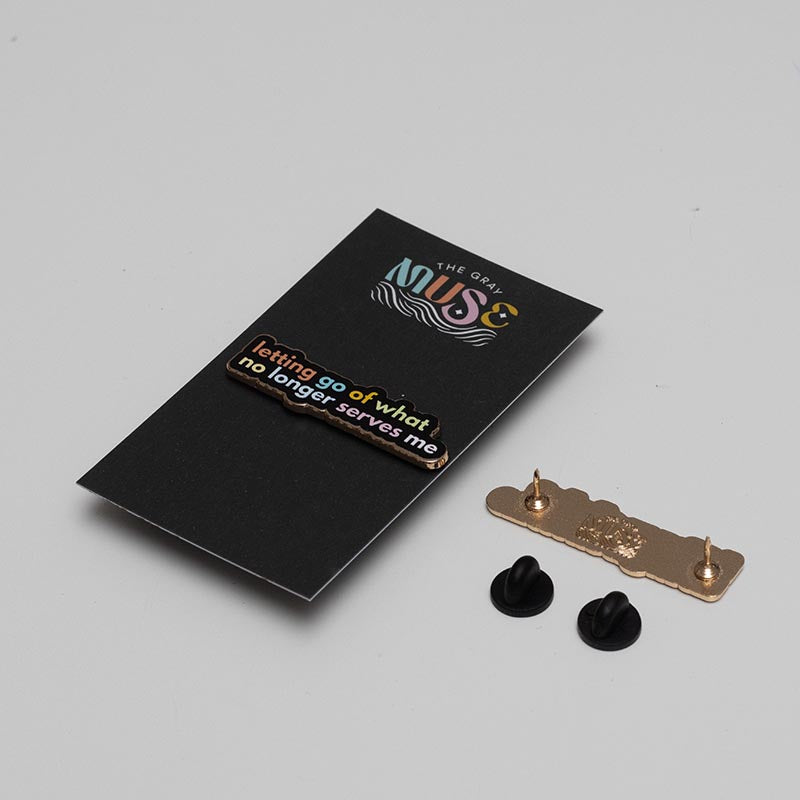 RETIRING Letting Go of What No Longer Serves Me Text Enamel Pin