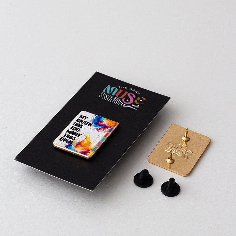 RETIRING Too Many Tabs Rainbow Folder Enamel Pin