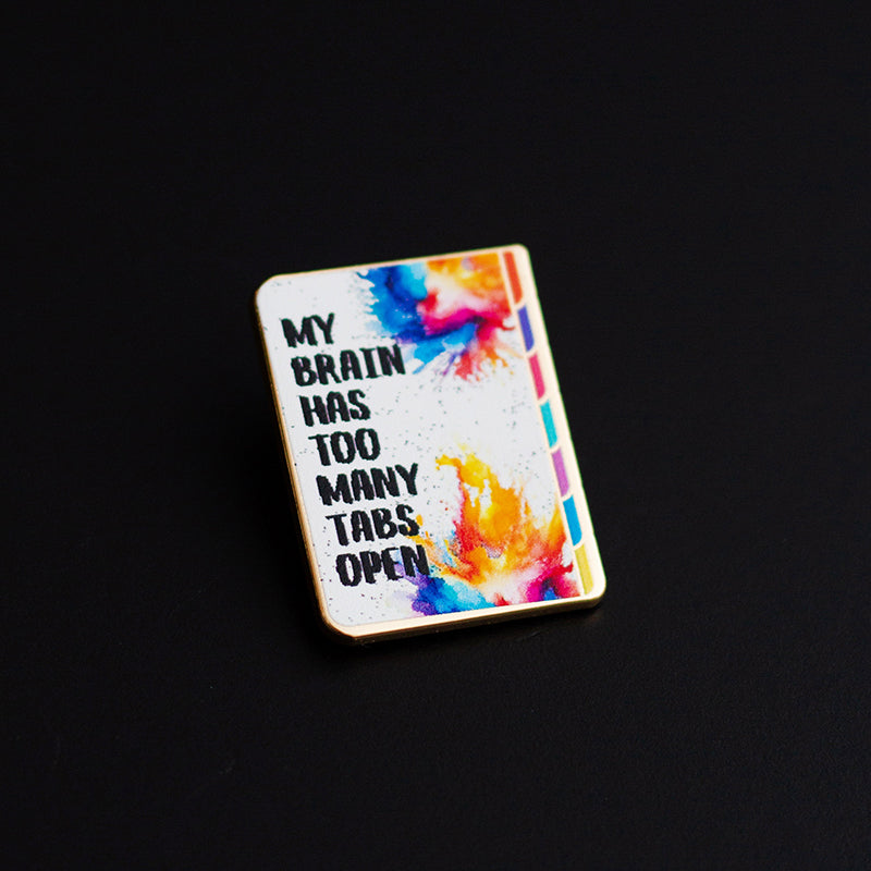 RETIRING Too Many Tabs Rainbow Folder Enamel Pin