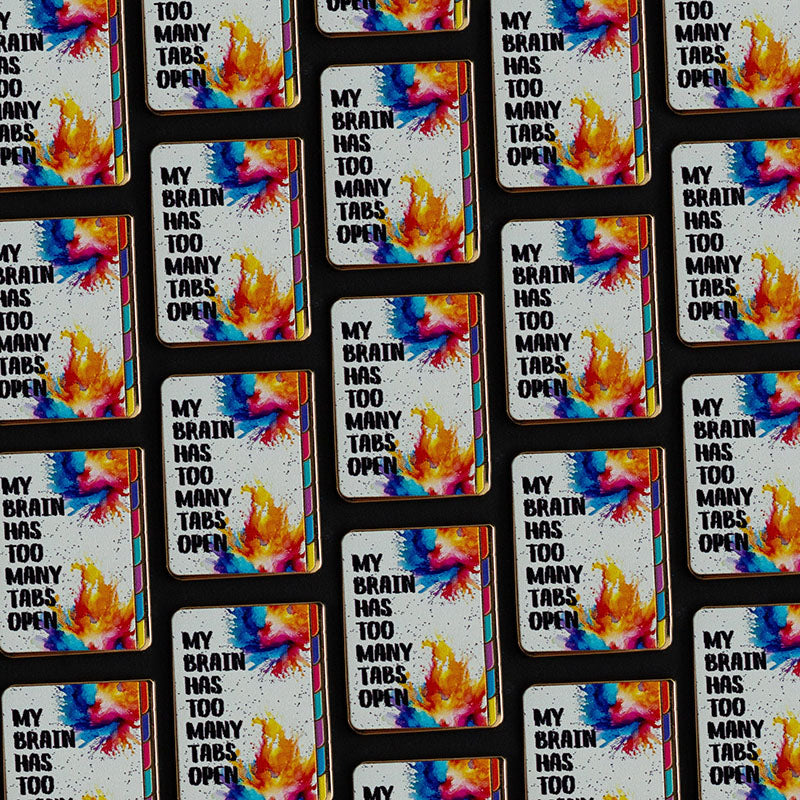 RETIRING Too Many Tabs Rainbow Folder Enamel Pin