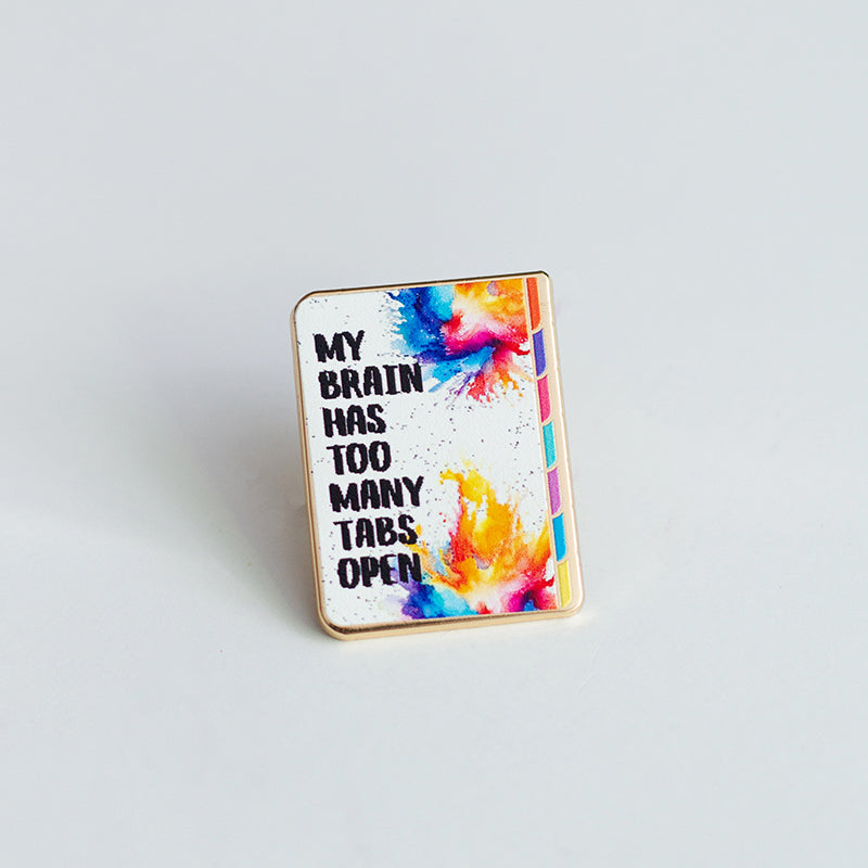 RETIRING Too Many Tabs Rainbow Folder Enamel Pin