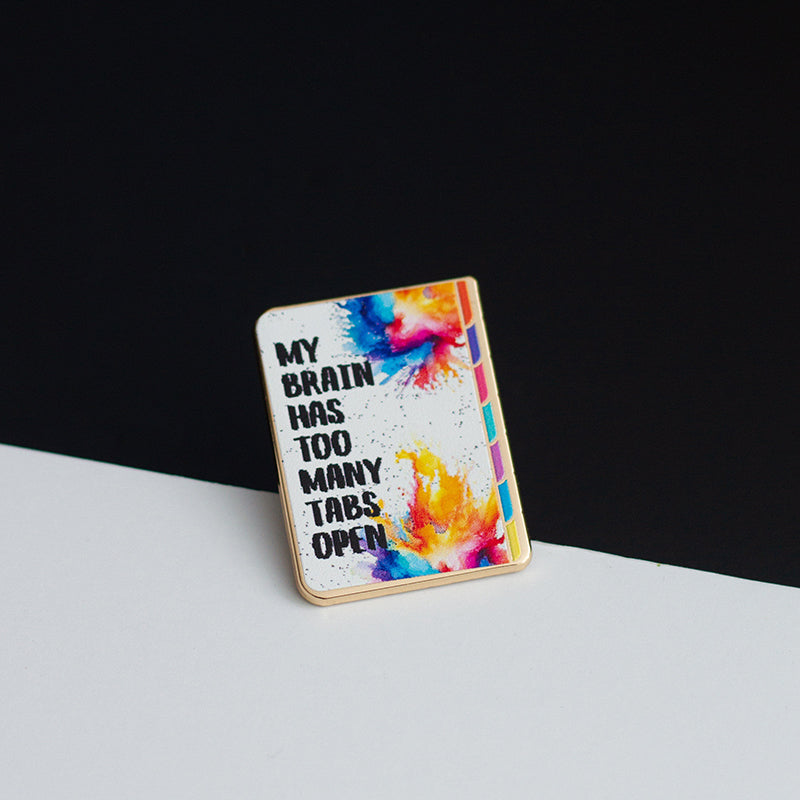 RETIRING Too Many Tabs Rainbow Folder Enamel Pin