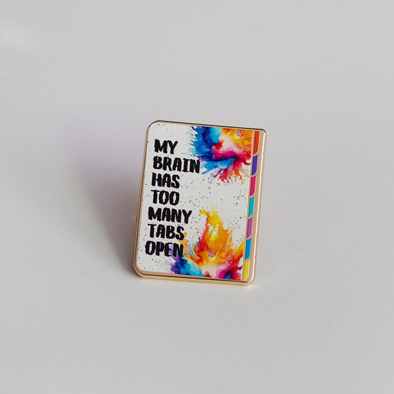RETIRING Too Many Tabs Rainbow Folder Enamel Pin